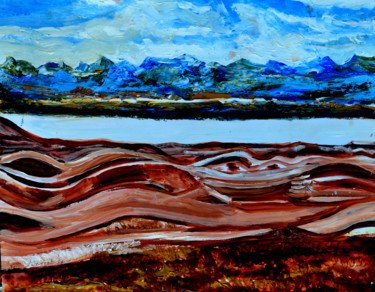 Peinture intitulée "ManasarovarLake_1.j…" par Anandswaroop Manchiraju, Œuvre d'art originale, Acrylique