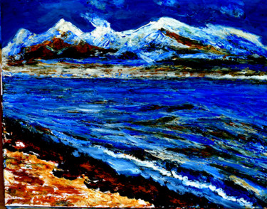 Peinture intitulée "MANASAROVAR LAKE-5" par Anandswaroop Manchiraju, Œuvre d'art originale, Acrylique