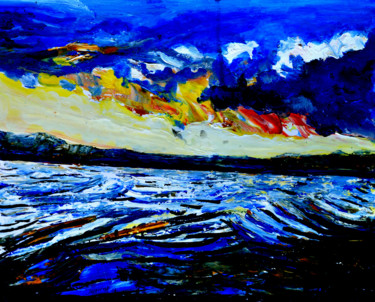 Peinture intitulée "MANASAROVAR LAKE-7" par Anandswaroop Manchiraju, Œuvre d'art originale, Acrylique