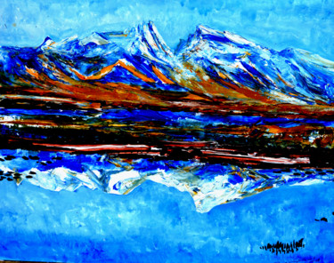 Peinture intitulée "MANASAROVAR LAKE-13" par Anandswaroop Manchiraju, Œuvre d'art originale, Acrylique