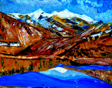 Peinture intitulée "MANASAROVAR LAKE-14" par Anandswaroop Manchiraju, Œuvre d'art originale, Acrylique