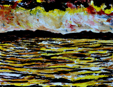 Peinture intitulée "MANASAROVAR LAKE-17" par Anandswaroop Manchiraju, Œuvre d'art originale, Acrylique