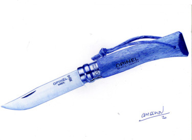 Рисунок под названием "Opinel" - Ananou, Подлинное произведение искусства, Шариковая ручка