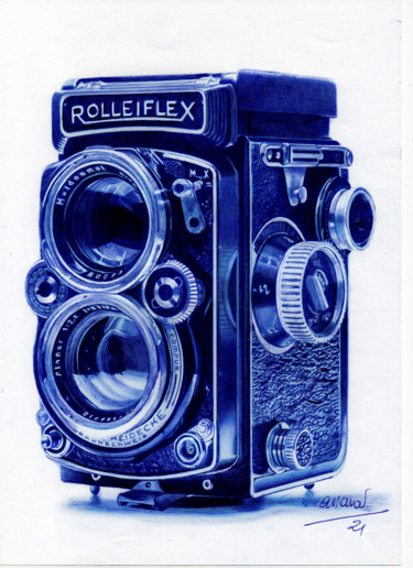 Desenho intitulada "Rolleiflex" por Ananou, Obras de arte originais, Canetac de aerossol
