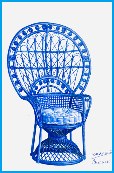 Fauteuil Emmanuelle Dessin intitulée "Fauteuil Emmanuelle" par Ananou, Œuvre d'art originale, Stylo à bille