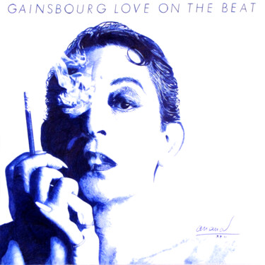 Drawing titled "Gainsbourg, Love on…" by Ananou, Original Artwork, Ballpoint pen