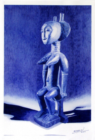 Desenho intitulada "La sculpture Attye…" por Ananou, Obras de arte originais, Canetac de aerossol