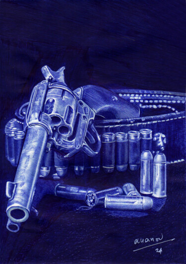 图画 标题为“Colt John Wayne” 由Ananou, 原创艺术品, 圆珠笔