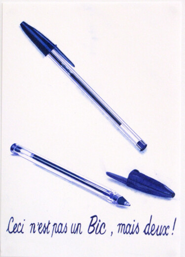 Рисунок под названием "Ceci n'est pas un B…" - Ananou, Подлинное произведение искусства, Шариковая ручка