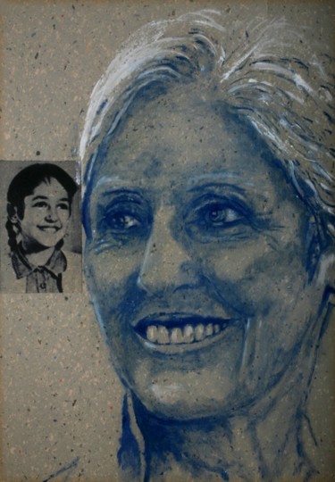 Painting titled "Joan Baez and before" by Ananou, Original Artwork, Oil