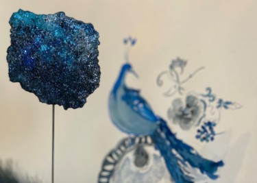 Les Pépites - Bijoux d’intérieur/16 - noir/turquoise Skulptur mit dem Titel "Les Pépites - Bijou…" von Anany Artiste, Original-Kunstwerk, Pigmente