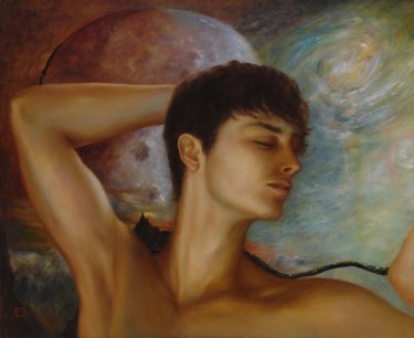 Pintura titulada "Adam & Eve: The cre…" por Ana Pardo - The Lady Of Painting, Obra de arte original, Oleo