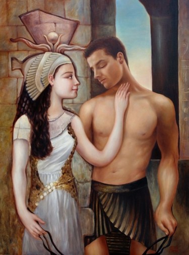 Painting titled "Egyptian tale" by Ana Pardo - The Lady Of Painting, Original Artwork, Oil