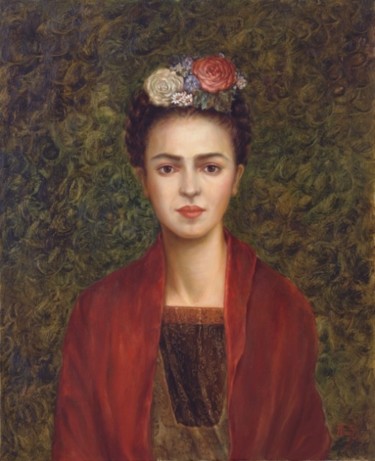 Painting titled "My vision of Frida" by Ana Pardo - The Lady Of Painting, Original Artwork, Oil