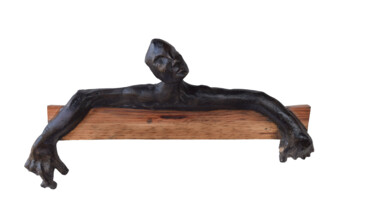 Sculpture intitulée "God?" par Ana Paula Luna, Œuvre d'art originale, Céramique Monté sur Panneau de bois