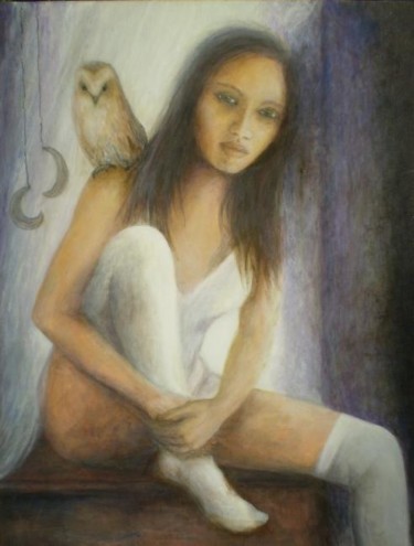 Pintura titulada "Insomnio" por Ana Celia Quintana, Obra de arte original