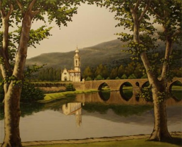 Pittura intitolato "Ponte de lima" da Ana Rego, Opera d'arte originale, Olio