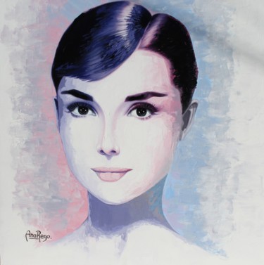 Pittura intitolato "Audrey Hepburn" da Ana Rego, Opera d'arte originale, Olio