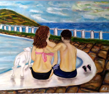 Pintura titulada "Amor adolescente" por Anuska, Obra de arte original, Oleo