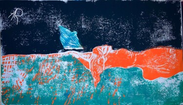 Gravures & estampes intitulée "Wish of releasing" par Margarida Guedes, Œuvre d'art originale, Linogravures