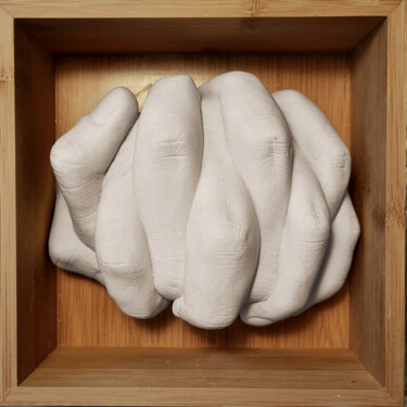 Sculpture intitulée "Plaster Hands I" par Ana Sousa Santos, Œuvre d'art originale, Bois