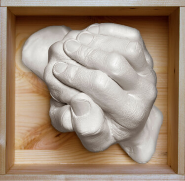 Sculpture titled "Plaster Hands II" by Ana Sousa Santos, Original Artwork, Plaster