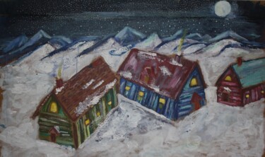 Painting titled "RGB houses" by Anass Kaikani, Original Artwork, Acrylic