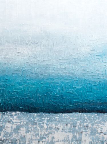Painting titled "Blue landscape" by Anastacia Gaikova, Original Artwork, Acrylic