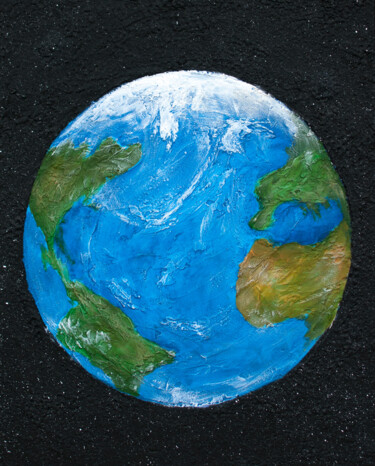 Pintura intitulada "The Earth" por Anastacia Gaikova, Obras de arte originais, Acrílico
