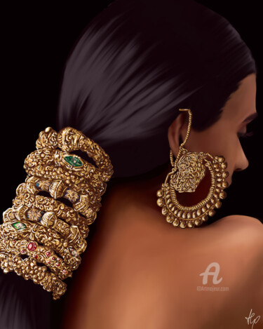 Digital Arts titled "Indian treasure" by Alex, Original Artwork, Digital Painting