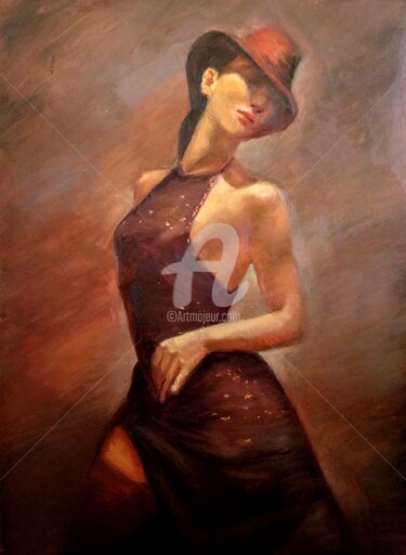 Painting titled "Dancing in the rain" by Anastasia Akunina, Original Artwork, Oil