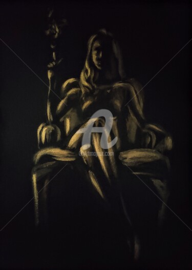Картина под названием "MOMENT OF SILENCE,…" - Anastasia Akunina, Подлинное произведение искусства, Акрил