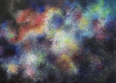 Pittura intitolato "SPACE OIL PAINTING,…" da Anastasia Akunina, Opera d'arte originale, Olio