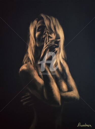 Картина под названием "KEEP IT SECRET MY B…" - Anastasia Akunina, Подлинное произведение искусства, Акрил