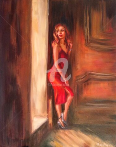 Painting titled "DOOR TO THE UNKNOWN" by Anastasia Akunina, Original Artwork, Oil
