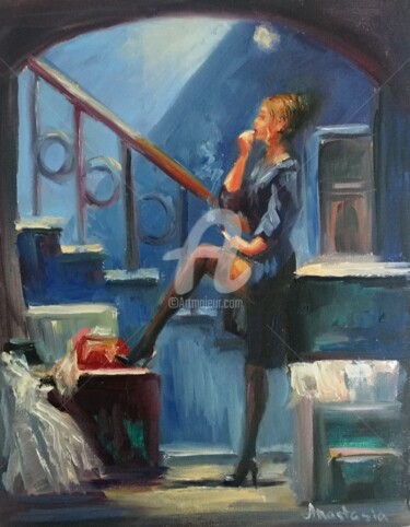 Картина под названием "Original Oil Painti…" - Anastasia Akunina, Подлинное произведение искусства, Масло Установлен на Дере…