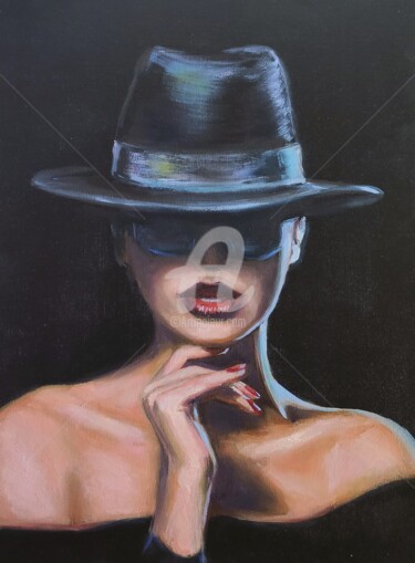 Malerei mit dem Titel "Femme Fatale Beauti…" von Anastasia Akunina, Original-Kunstwerk, Öl