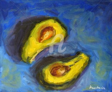 Malerei mit dem Titel "Avocado Kitchen Dec…" von Anastasia Akunina, Original-Kunstwerk, Öl