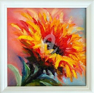 Peinture intitulée "Sunflower Summer Fl…" par Anastasia Akunina, Œuvre d'art originale, Huile Monté sur Carton