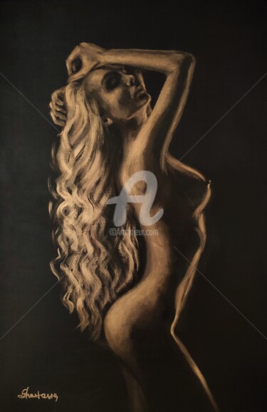 Schilderij getiteld "Erotic Art Naked Wo…" door Anastasia Akunina, Origineel Kunstwerk, Acryl