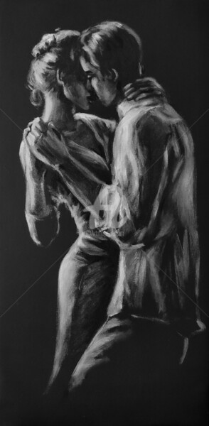 Картина под названием "Black and Silver se…" - Anastasia Akunina, Подлинное произведение искусства, Акрил