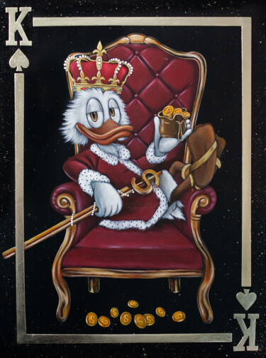 Malarstwo zatytułowany „Scrooge McDuck King” autorstwa Anastasia But, Oryginalna praca, Akryl