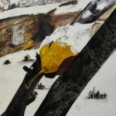 Картина под названием "Упала ли груша?" - Анастасия Черенданова (Стейси Черника), Подлинное произведение искусства, Акрил