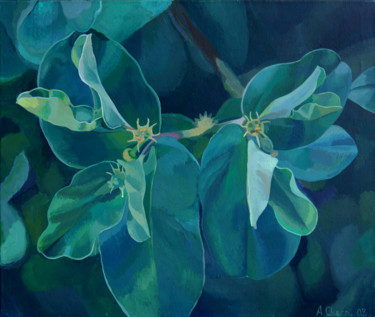 绘画 标题为“The foliage” 由Anastasia Chernysheva, 原创艺术品, 丙烯 安装在木质担架架上