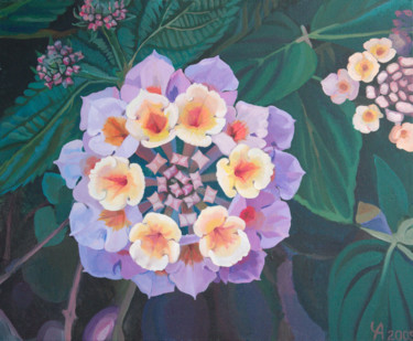 Pintura titulada "Small flowers for F…" por Anastasia Chernysheva, Obra de arte original, Acrílico Montado en Bastidor de ca…