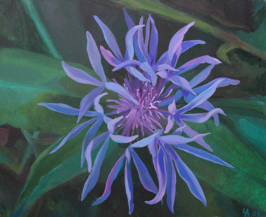 Peinture intitulée "Blue flower" par Anastasia Chernysheva, Œuvre d'art originale, Acrylique Monté sur Châssis en bois