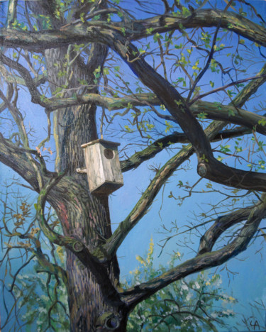 Schilderij getiteld "Forefeeling" door Anastasia Chernysheva, Origineel Kunstwerk, Olie Gemonteerd op Frame voor houten bran…