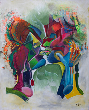 Картина под названием "Поцелуй" - Анастасия Евдокимова, Подлинное произведение искусства, Акрил