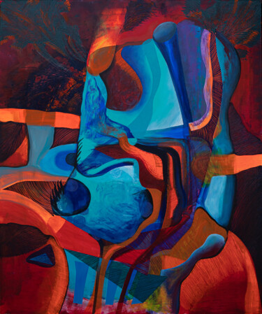 Peinture intitulée "Две энергии" par Anastasiia Evdokimova, Œuvre d'art originale, Acrylique