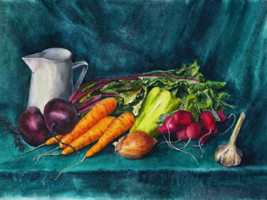 Картина под названием "Урожайный год" - Анастасия Федорченко, Подлинное произведение искусства, Акварель
